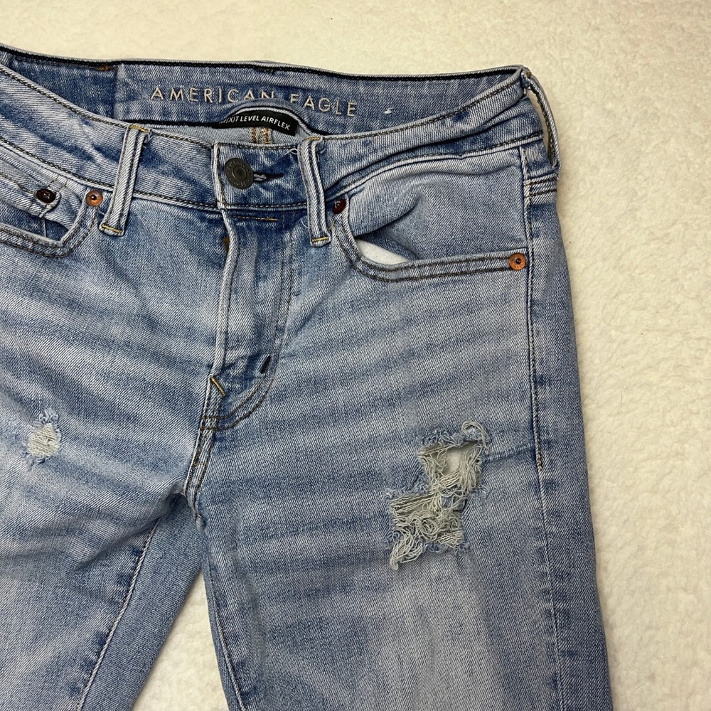 American Eagle Jeans Mens 29x30 Blue Ne(x)t Level Airflex Skinny Distressed 4112